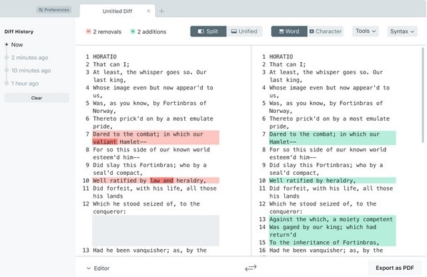 Diffchecker(文件差异对比工具)