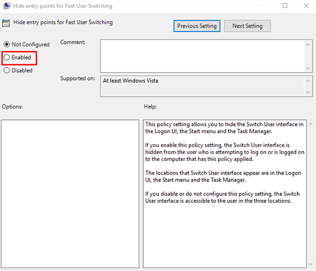 Win10专业版中如何禁用快速用户切换功能?