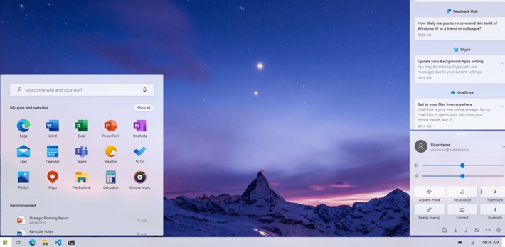 资深用户为微软Windows 10版本2004概念设计:开始菜单出彩
