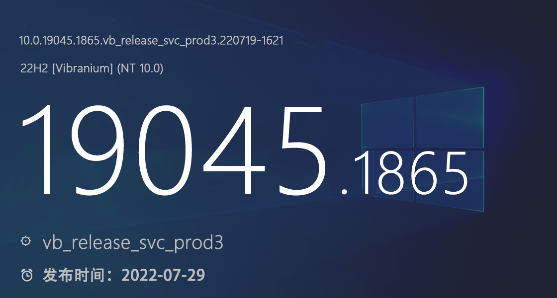 Win10 22H2 19045.1865原版iso镜像