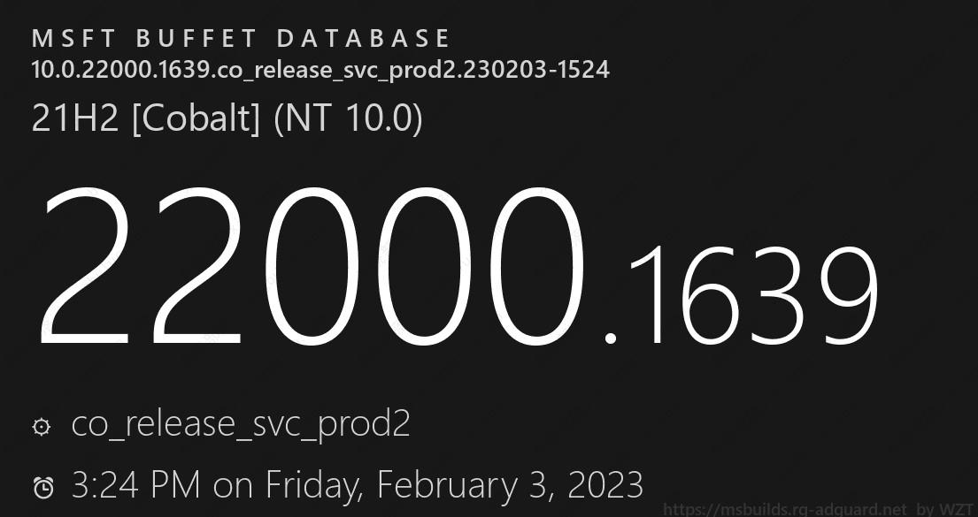 微软 Windows 11 Build 22000.1639( KB5022905 )更新推送!