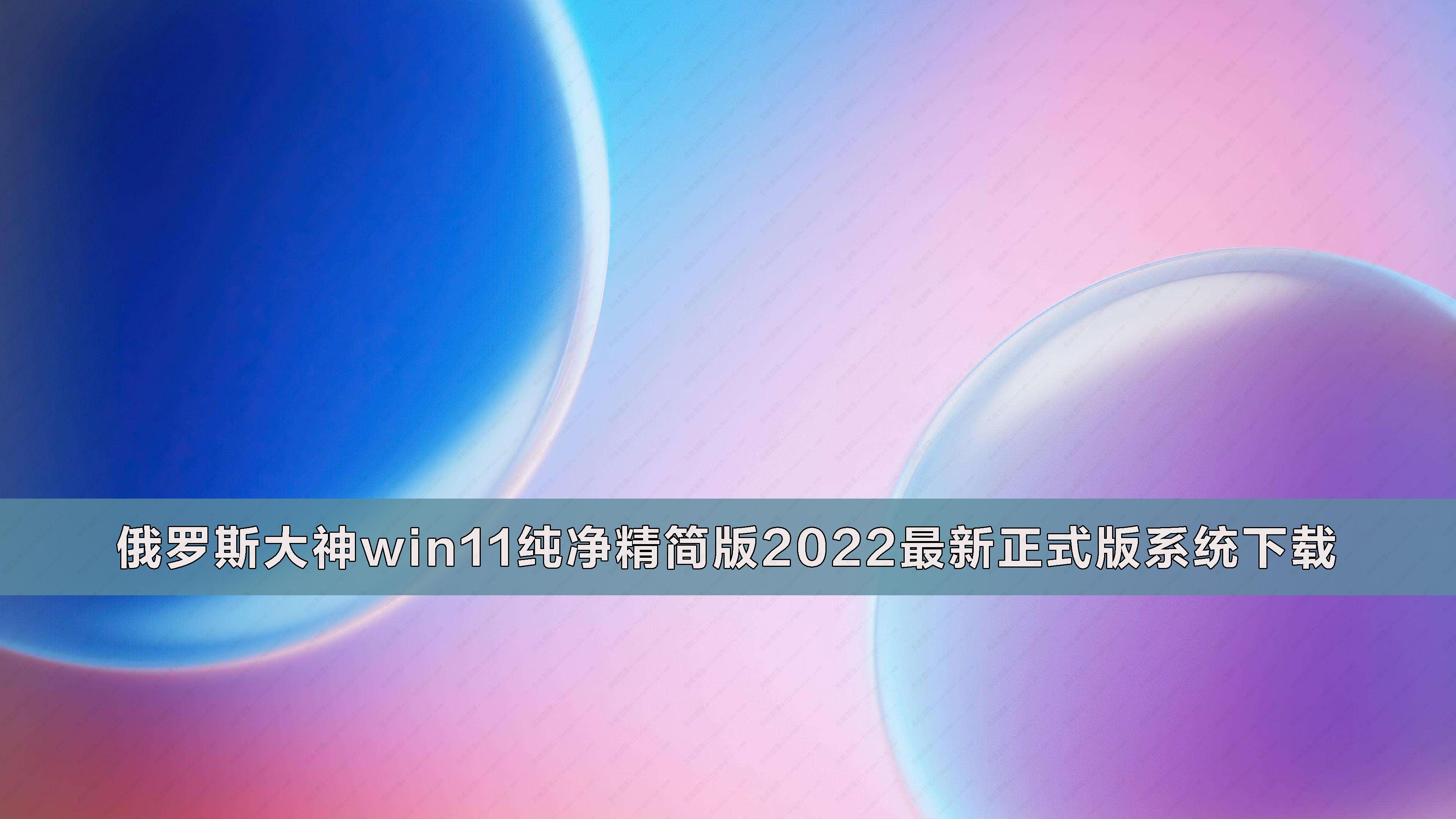 俄罗斯大神win11纯净精简版2022最新正式版系统下载