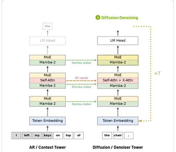 英伟达开源 TwoTower 双塔模型！扩散语言模型实用化里程碑